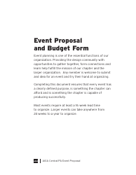 Document preview: Event Proposal and Budget Form - Aiga - Pennsylvania