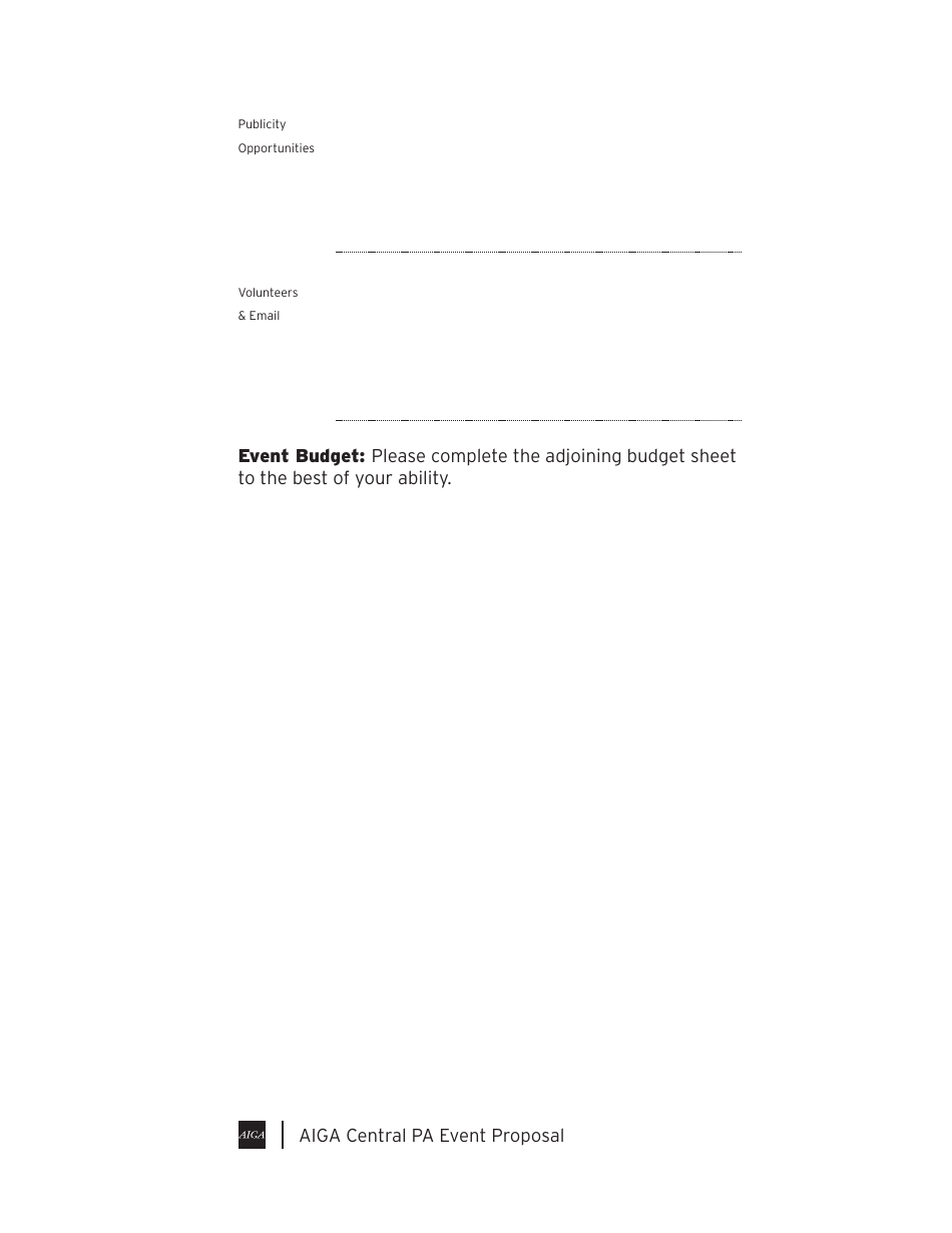 Event Proposal and Budget Form - Aiga - Pennsylvania, Page 3