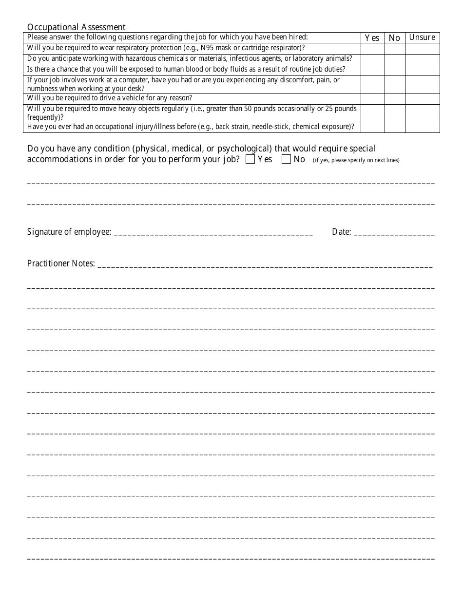 Pre-employment History and Physical Form - Temple University, Page 3