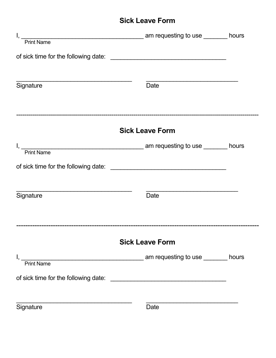 Sick Leave Form, Page 1