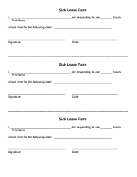 Document preview: Sick Leave Form