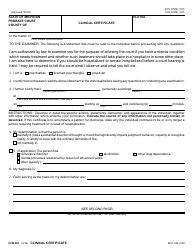 Form PCM208 &quot;Clinical Certificate&quot; - Michigan