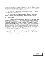 Apartment Lease Agreement Template - Chicago, Illinois, Page 2