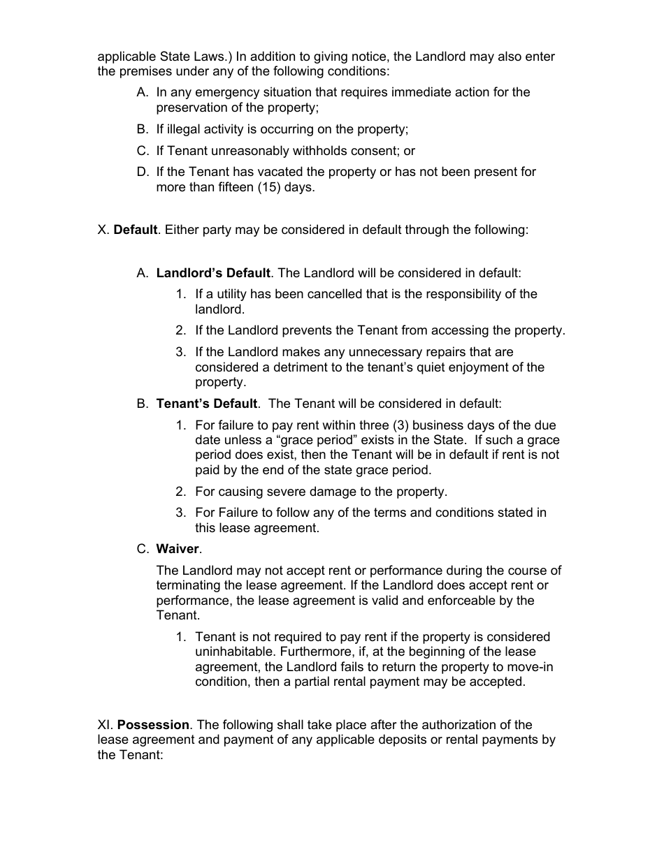Month-To-Month Rental Agreement Template - Hawaii, Page 6