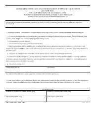 Document preview: DA Form 5585 Addendum to Certificate of Acknowledgement of Service Requirements (DA Form 3540) for Enlistment Into the US Army Reserve Troop Program Unit Warrant Officer Flight Program