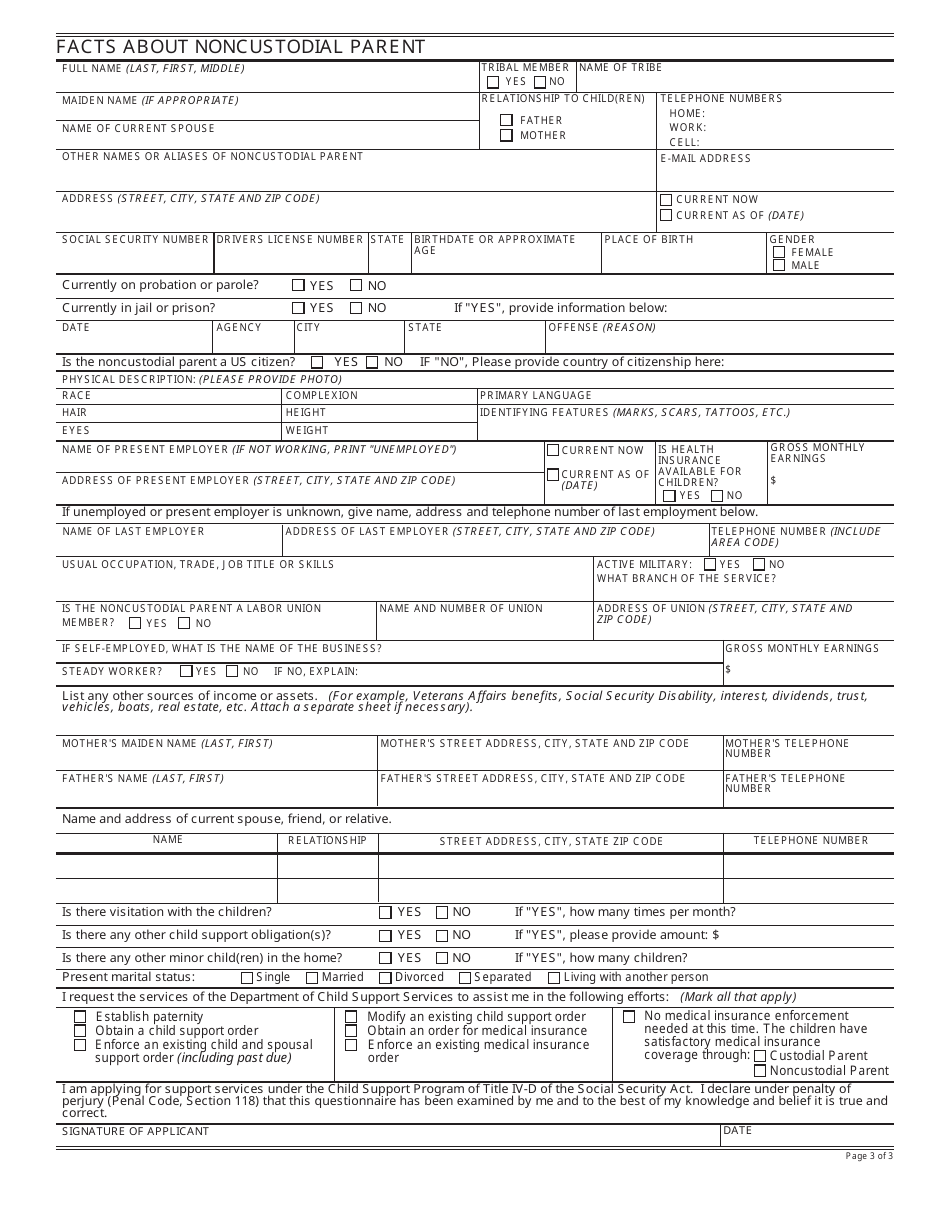 Form DCSS0373 Simplified Application for Child Support Services - California, Page 4