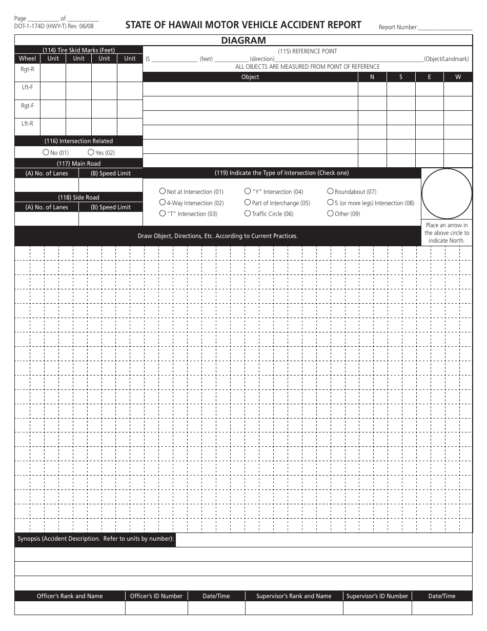Form DOT-1-174 Motor Vehicle Accident Report - Hawaii, Page 4