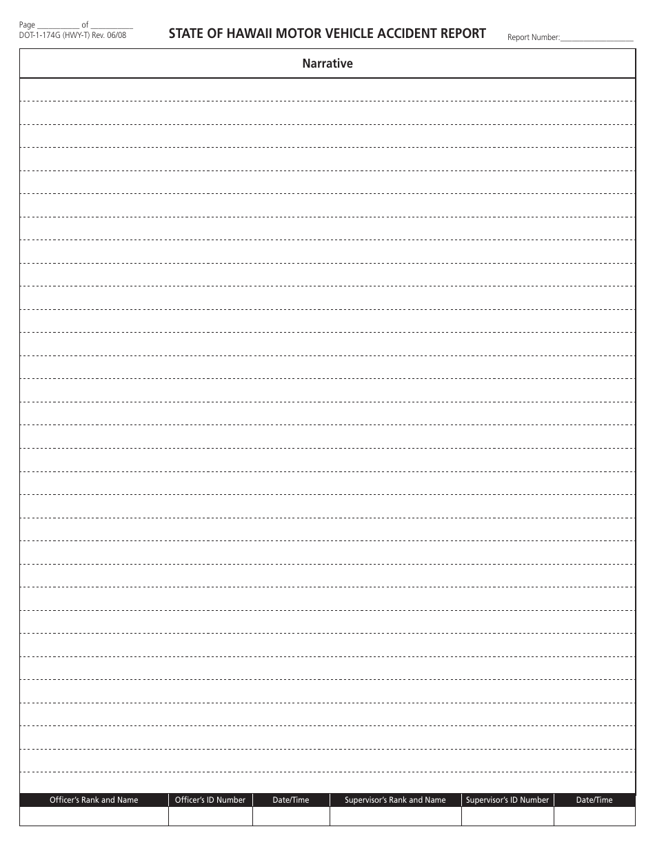 Form DOT-1-174 Motor Vehicle Accident Report - Hawaii, Page 8