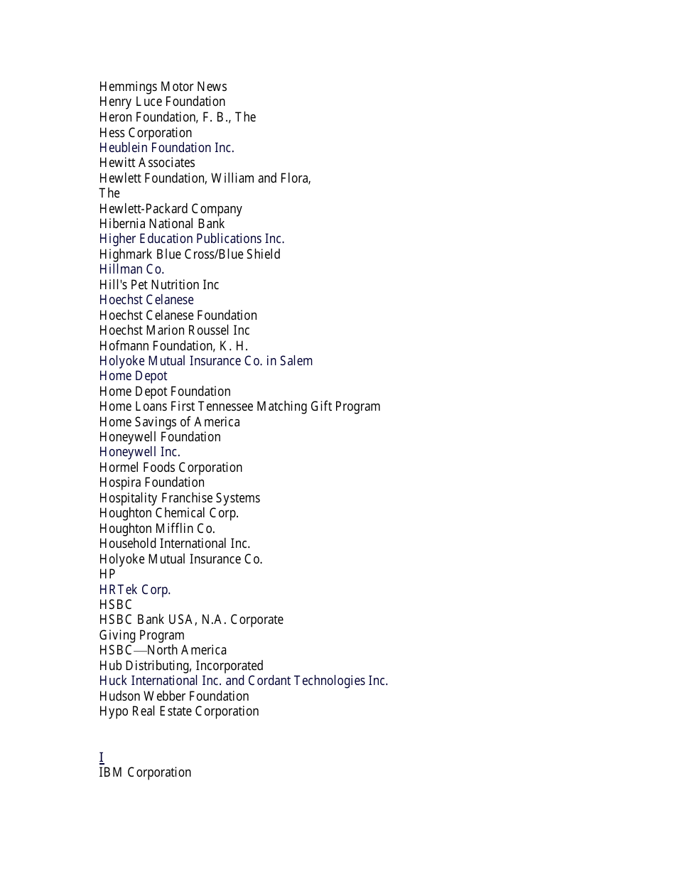 List of Companies With Matching Gift Programs, Page 13