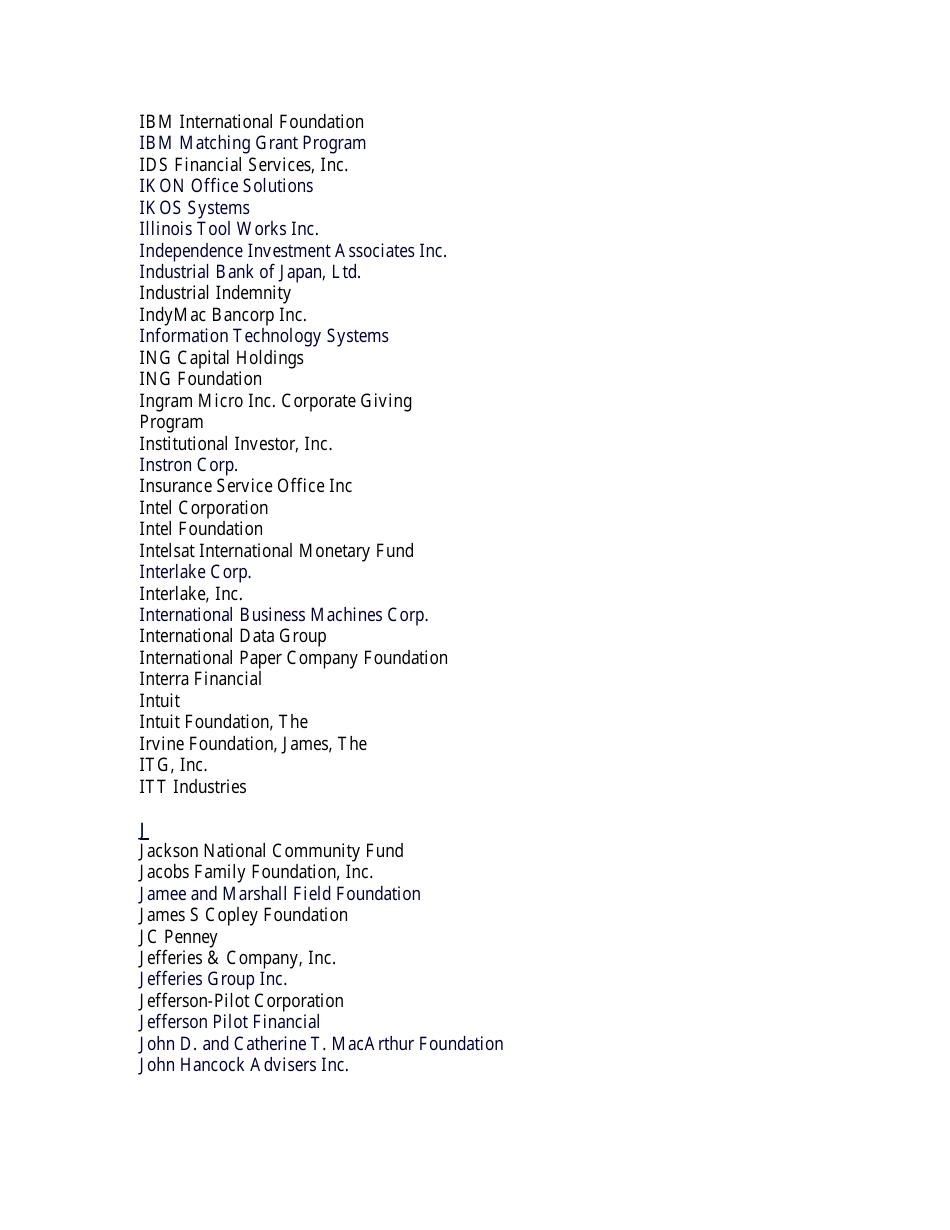 List of Companies With Matching Gift Programs Download Printable PDF