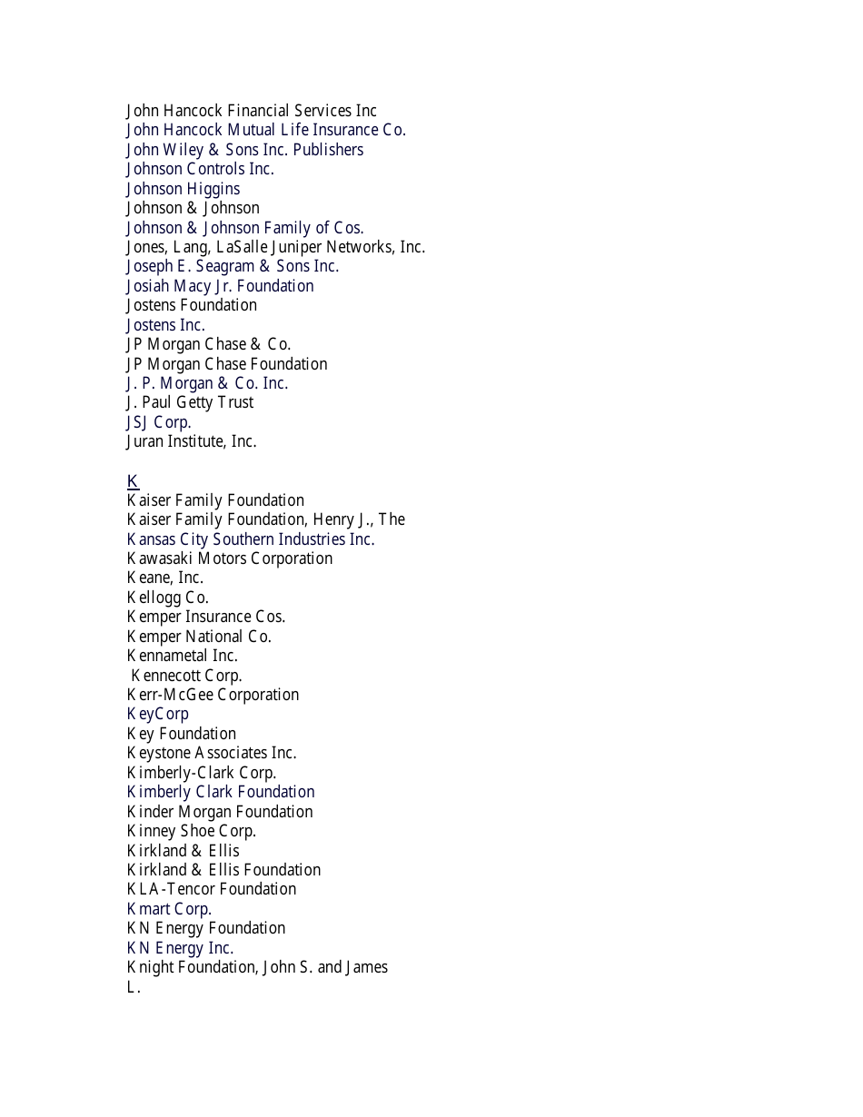 List of Companies With Matching Gift Programs Download Printable PDF