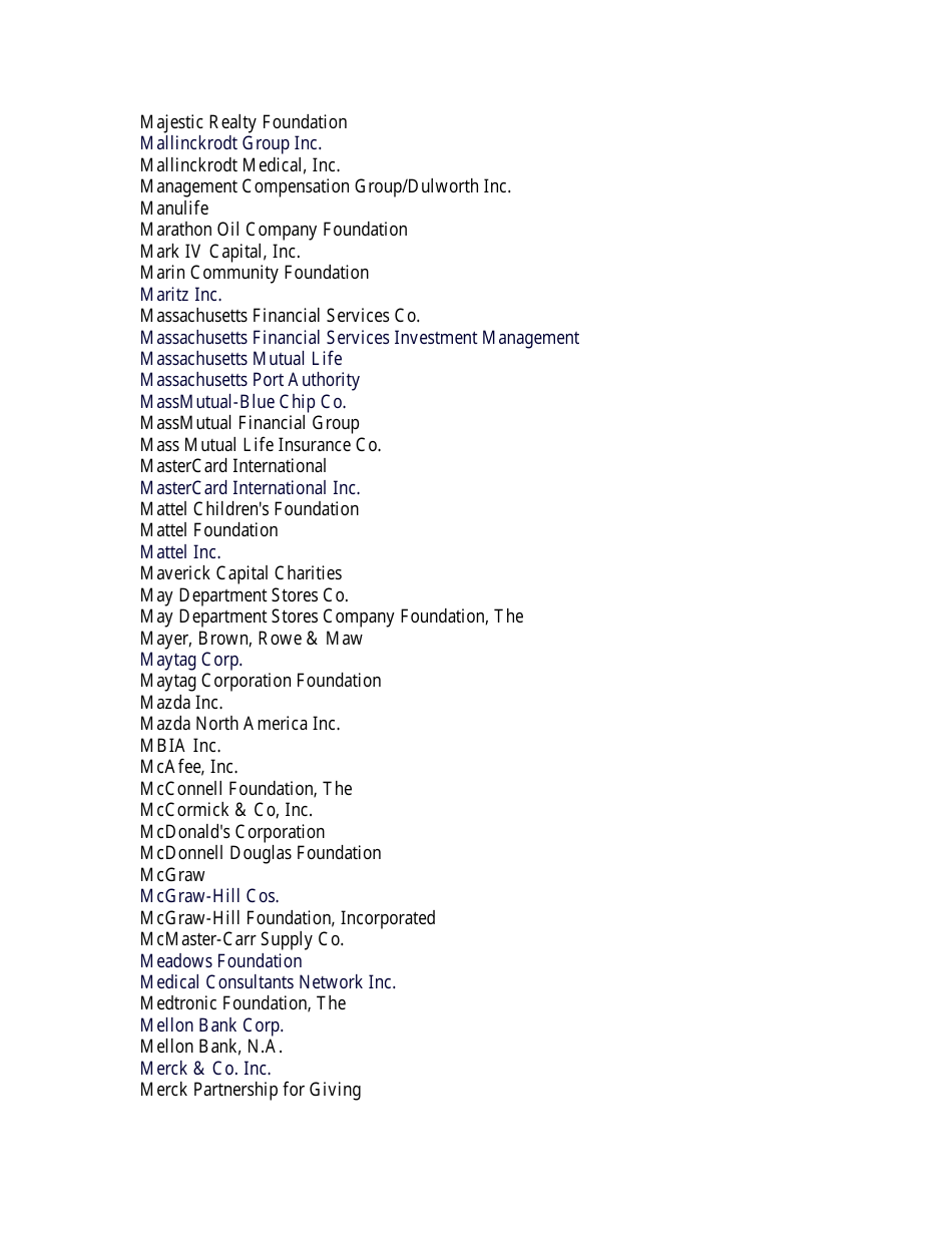 List of Companies With Matching Gift Programs, Page 17