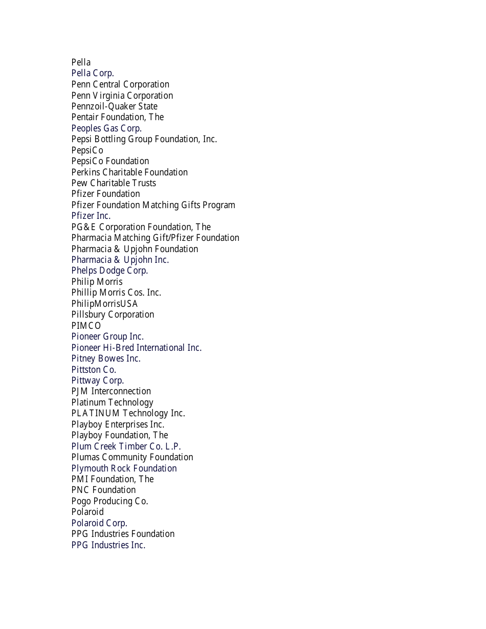 List of Companies With Matching Gift Programs, Page 22