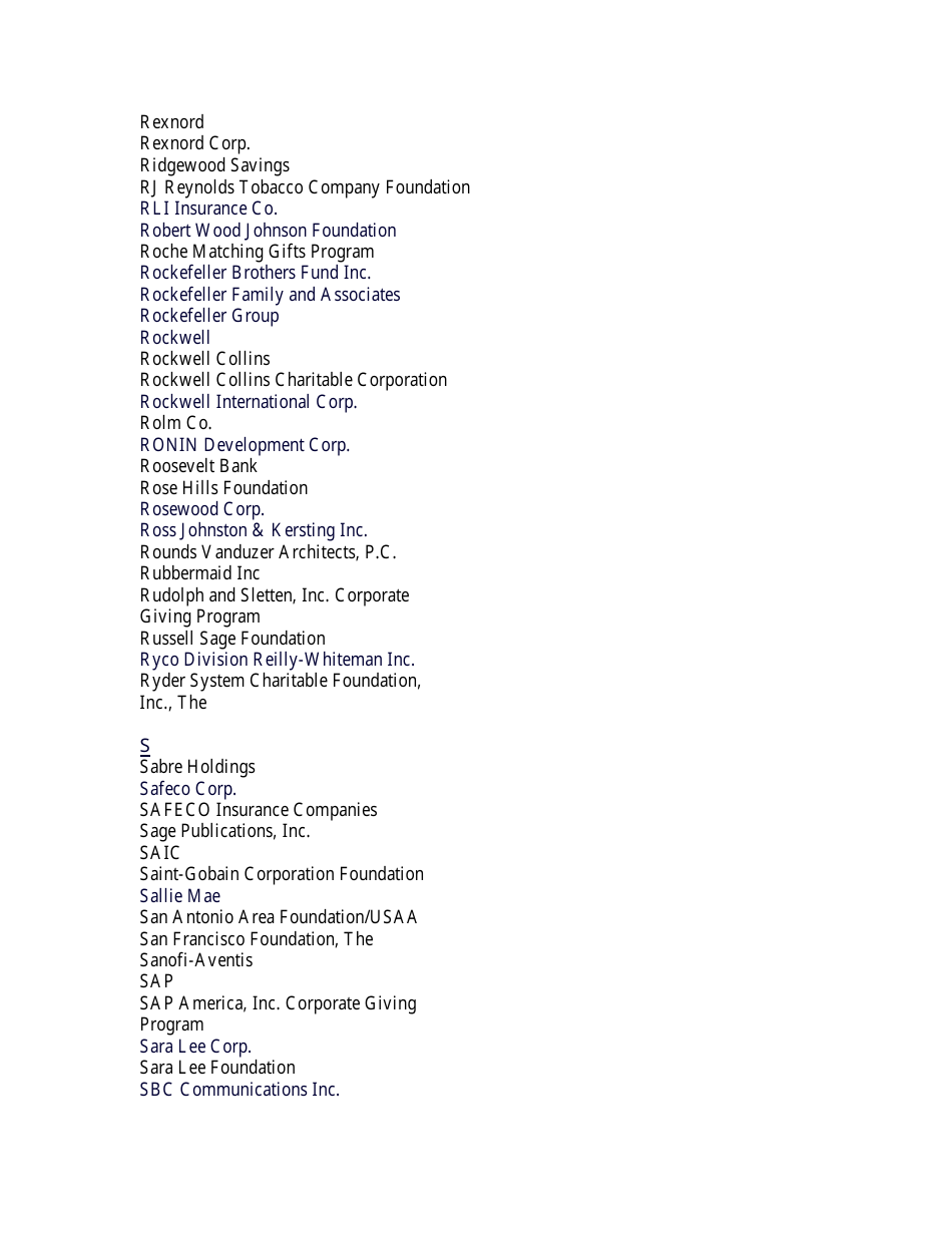 List of Companies With Matching Gift Programs, Page 24