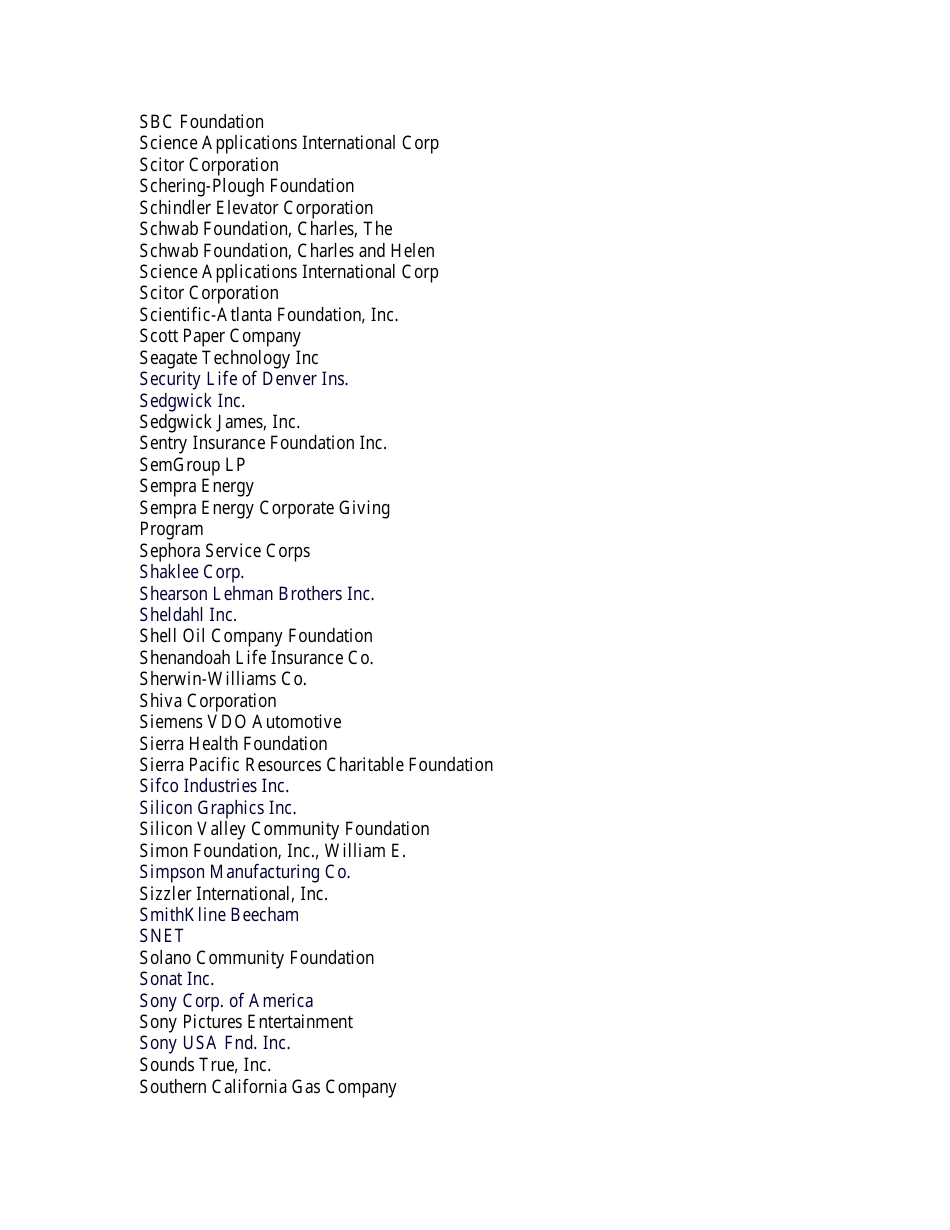 List of Companies With Matching Gift Programs, Page 25