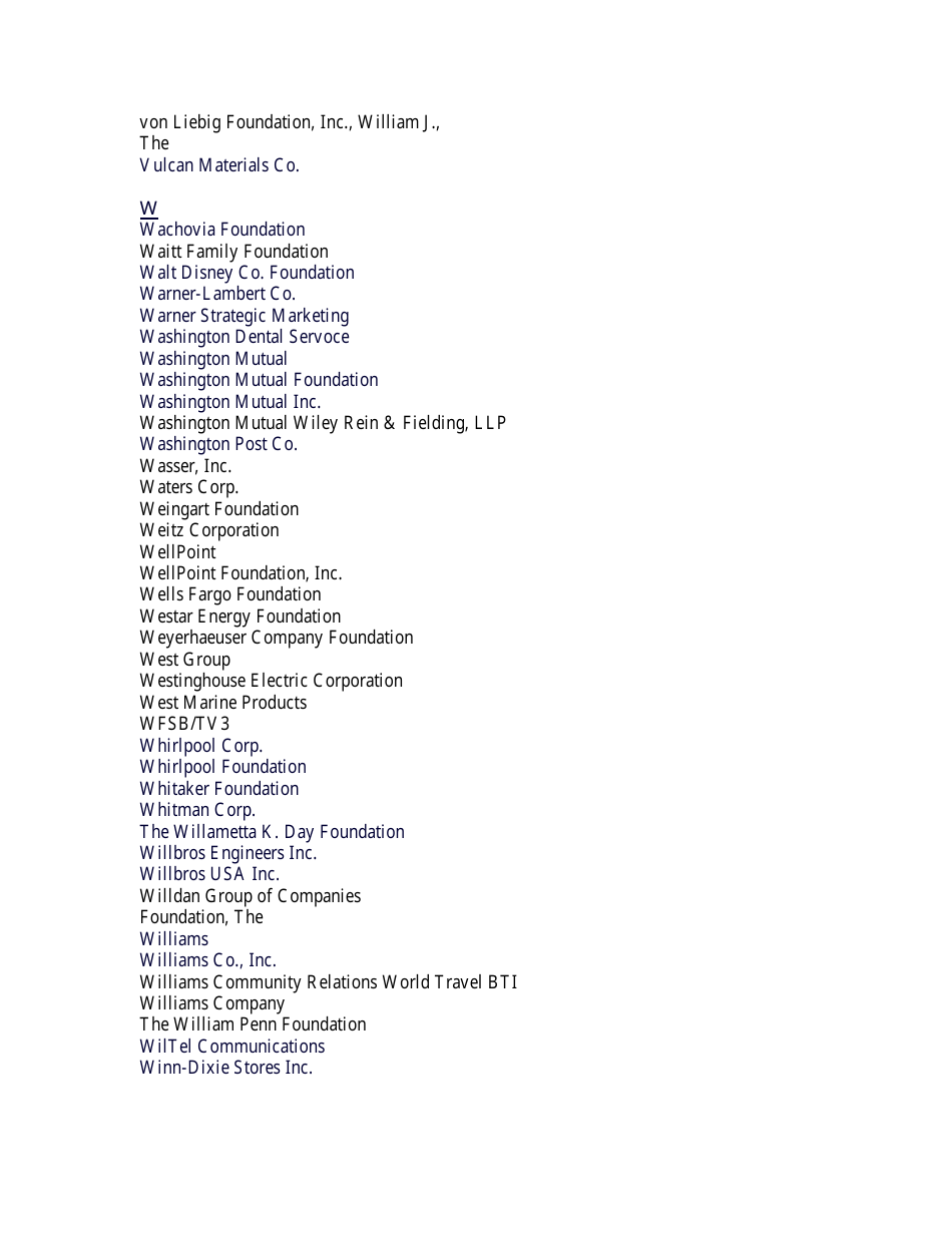 List of Companies With Matching Gift Programs Download Printable PDF