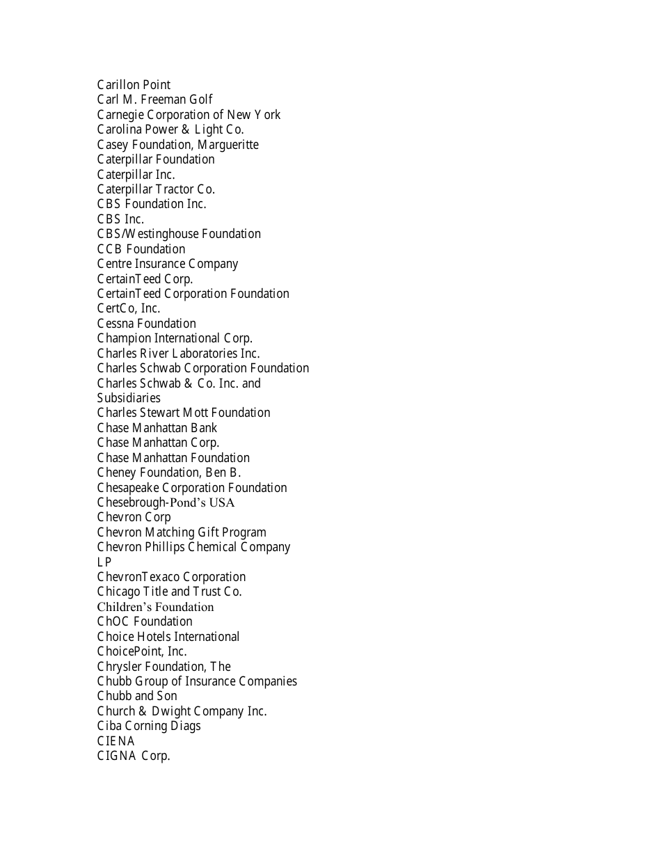 List of Companies With Matching Gift Programs, Page 5