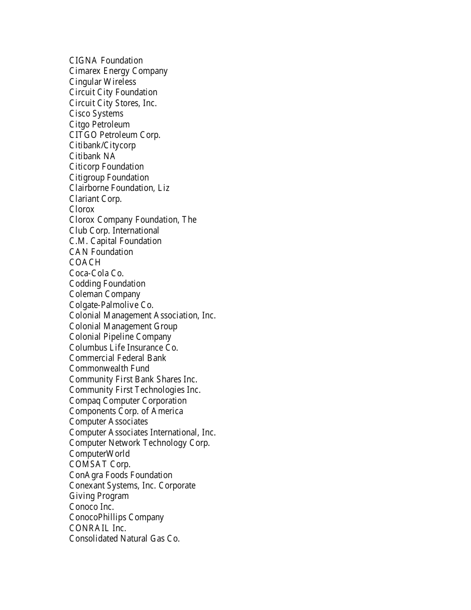 List of Companies With Matching Gift Programs, Page 6
