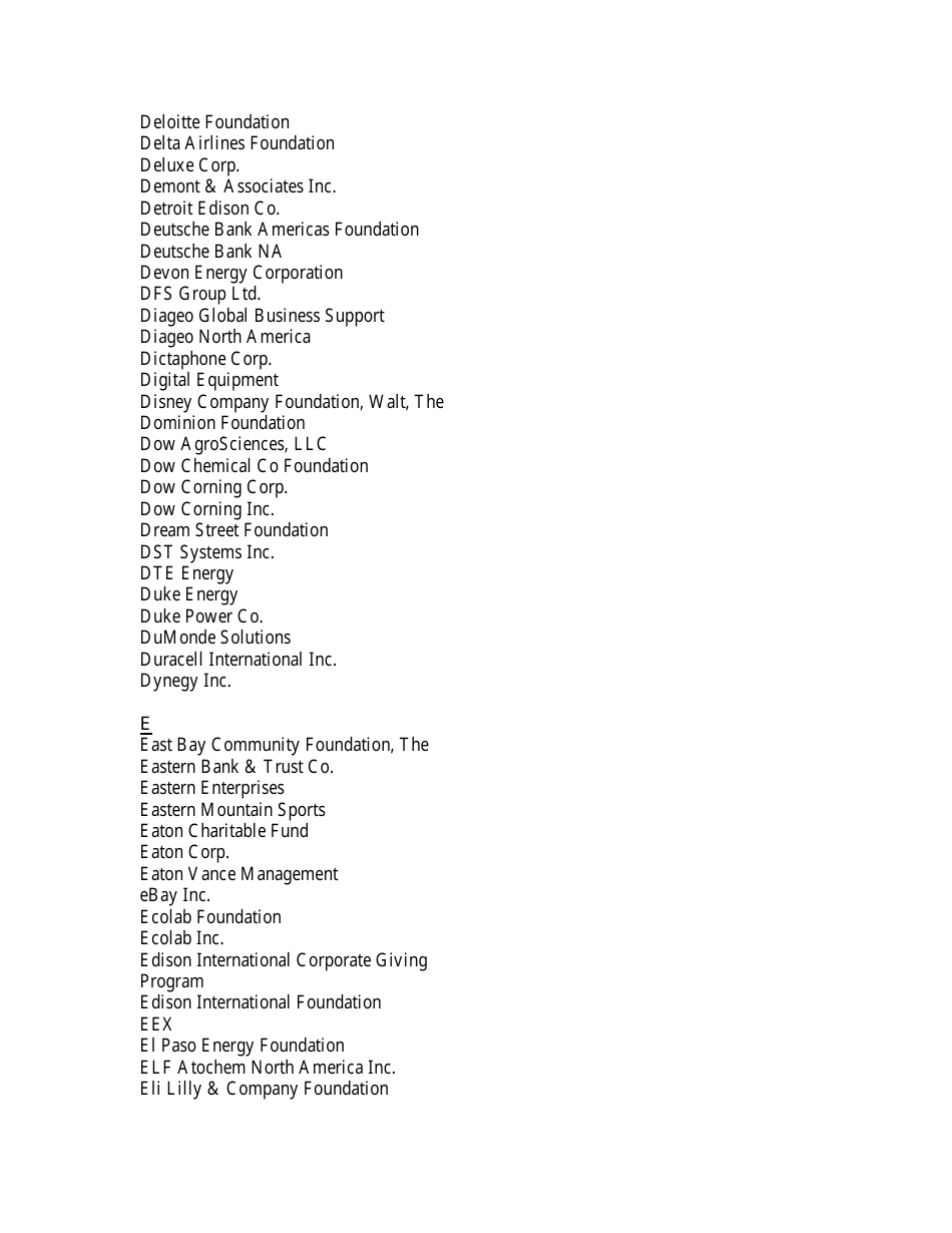 List of Companies With Matching Gift Programs, Page 8