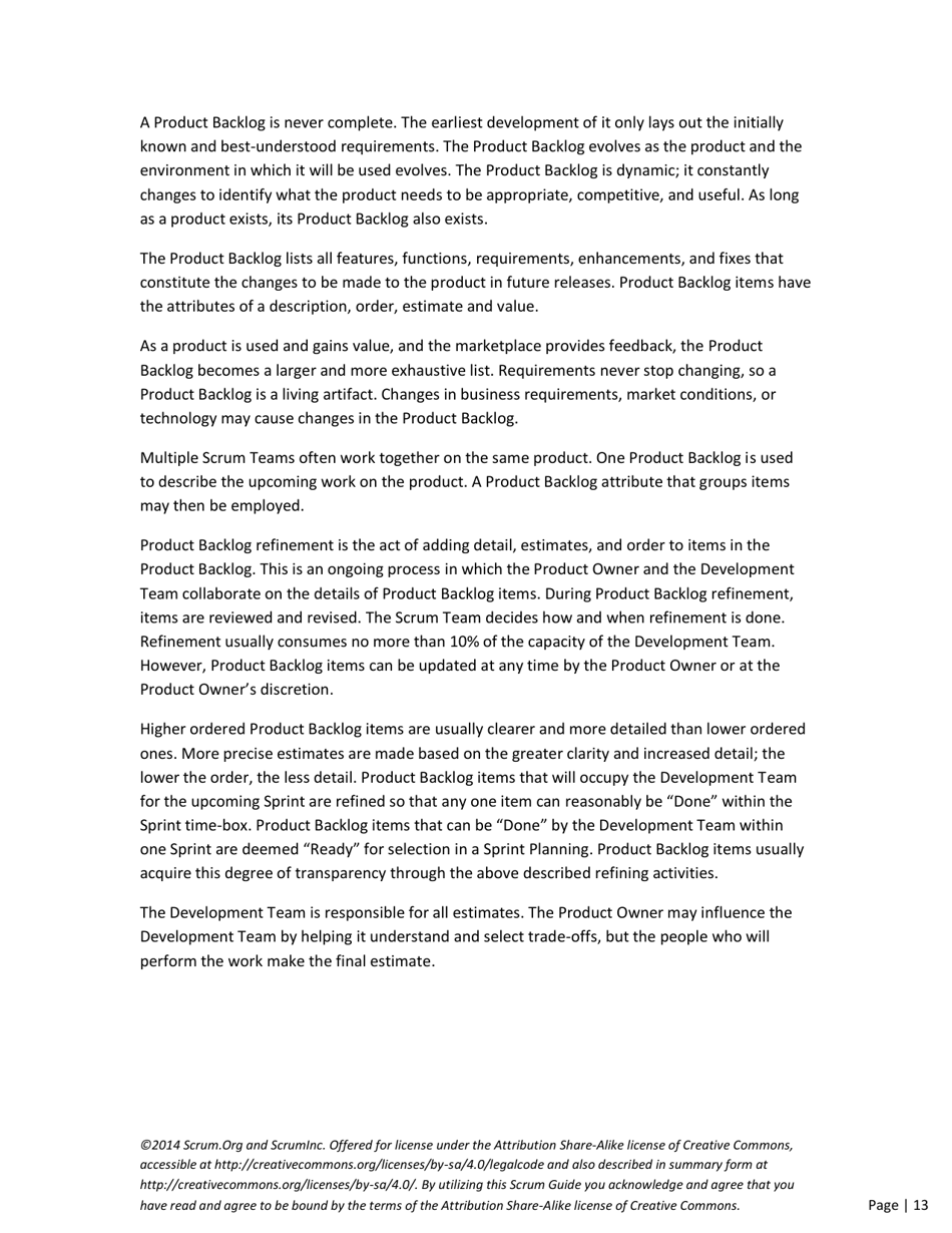 The Definitive Guide to Scrum: the Rules of the Game - Ken Schwaber, Jeff Sutherland, Page 13