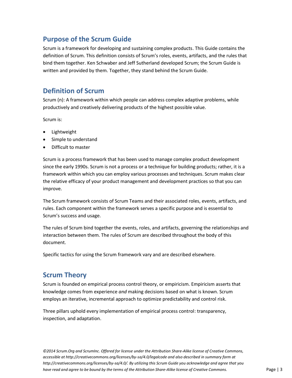 The Definitive Guide to Scrum: the Rules of the Game - Ken Schwaber, Jeff Sutherland, Page 3