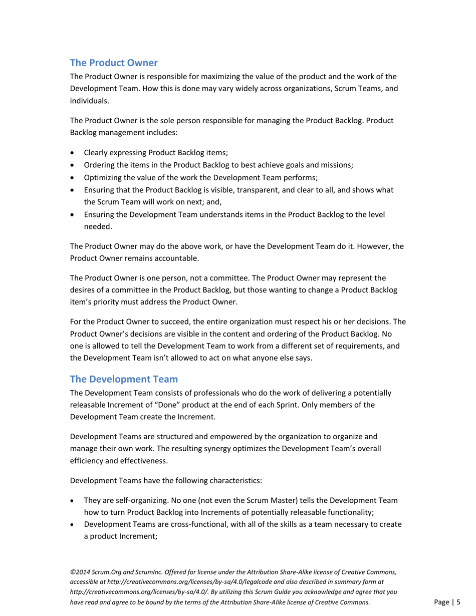 The Definitive Guide to Scrum: the Rules of the Game - Ken Schwaber, Jeff Sutherland, Page 5