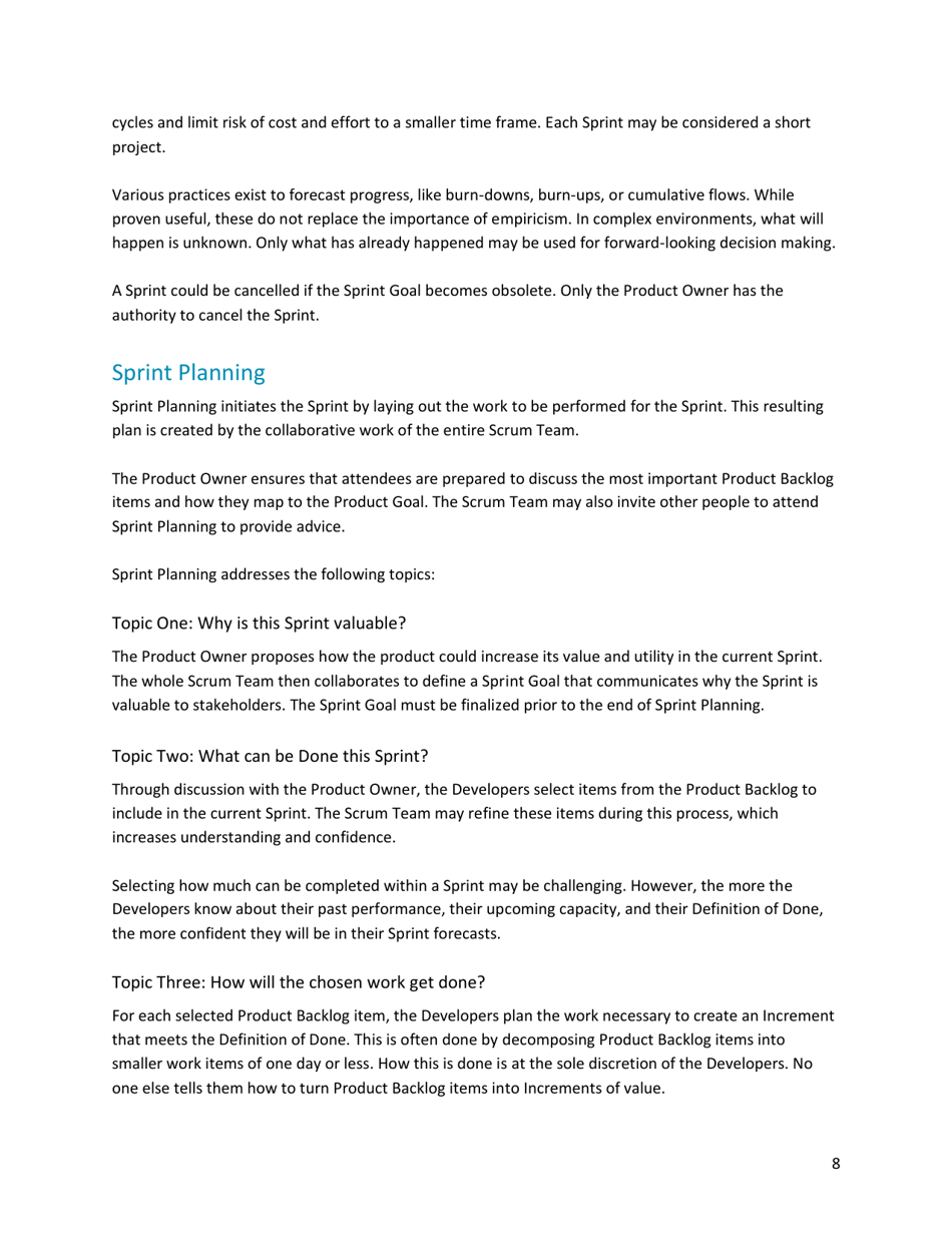 The Definitive Guide to Scrum: the Rules of the Game - Ken Schwaber, Jeff Sutherland, Page 9