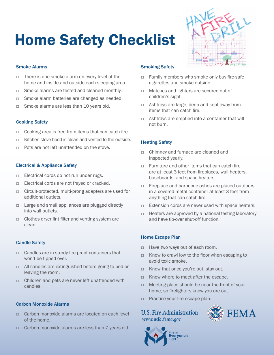 Home Safety Checklist, Page 1