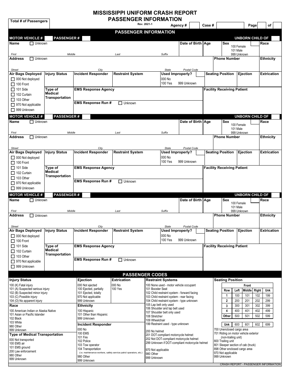 Mississippi Uniform Crash Report - Mississippi, Page 8