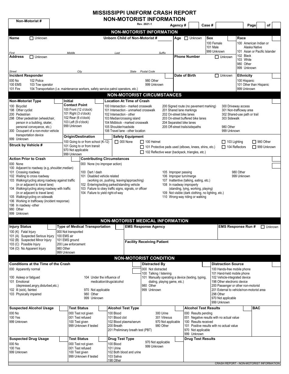 Mississippi Mississippi Uniform Crash Report - Fill Out, Sign Online ...