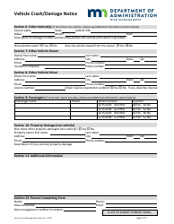 Vehicle Crash/Damage Notice Form - Minnesota, Page 2