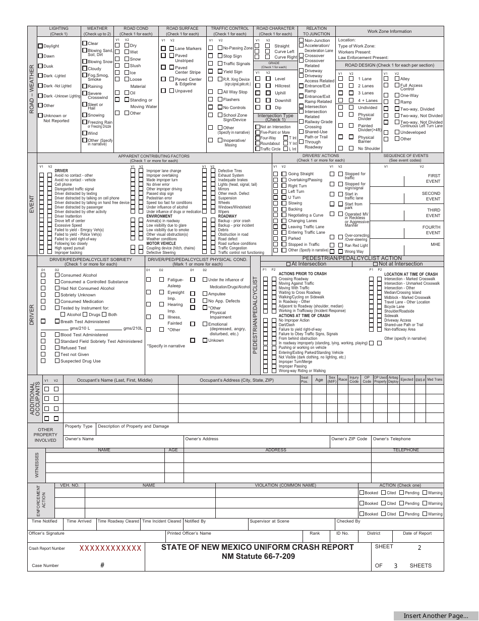 New Mexico Uniform Crash Report - Fill Out, Sign Online and Download ...