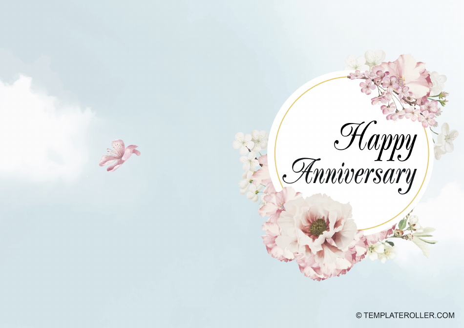 Anniversary Card Template Flowers Download Printable PDF Templateroller