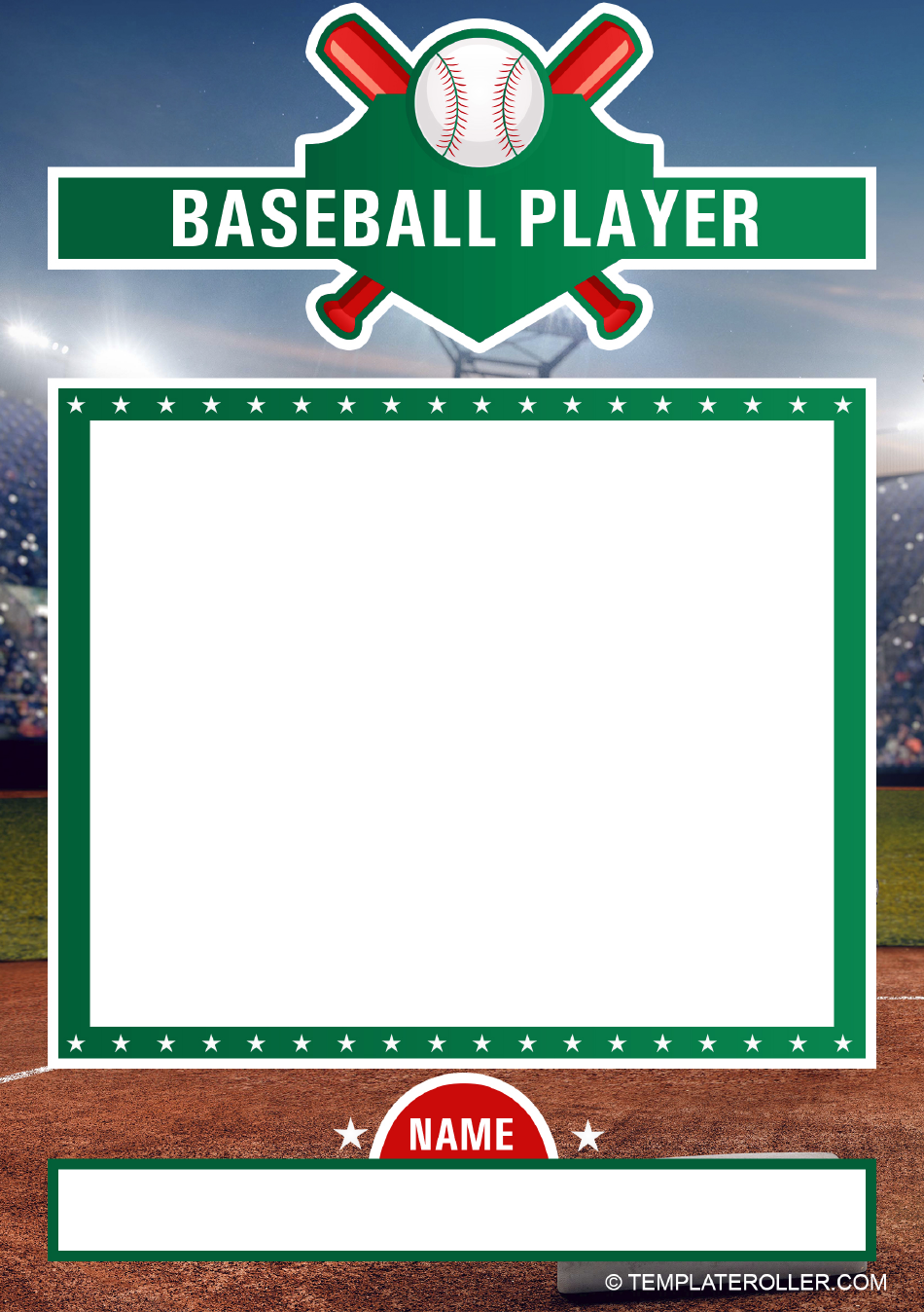 Baseball Card Template Green Download Printable PDF Templateroller