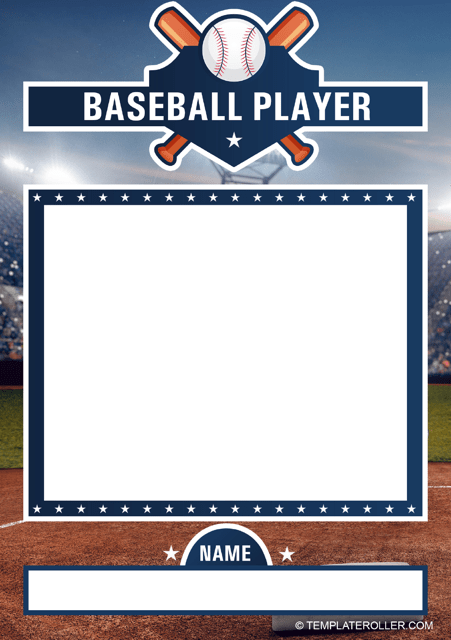 Baseball Card Template - Blue