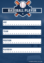 Baseball Card Template - Blue, Page 2