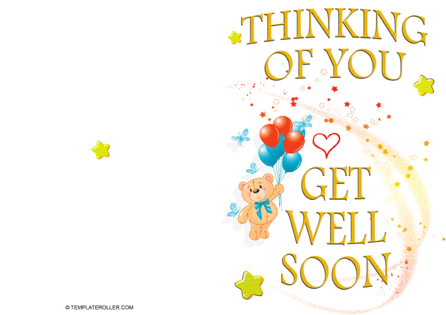 Get Well Soon Card Template - Bear