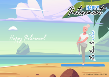 Document preview: Retirement Card Template - Beach