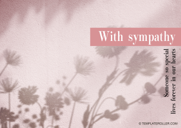 Document preview: Sympathy Card Template - Flowers