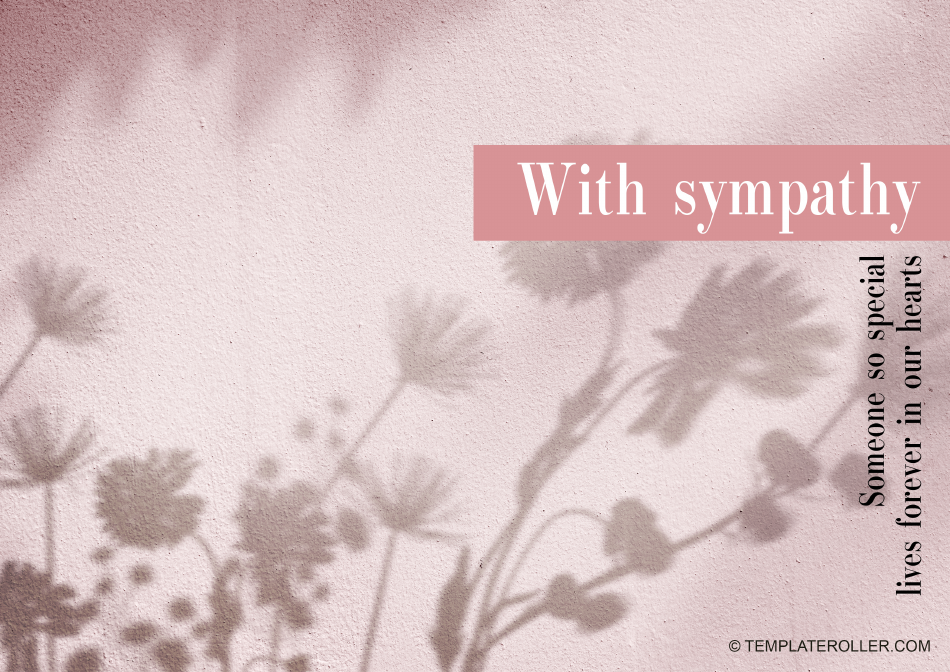 Sympathy Card Template - Flowers Download Printable PDF | Templateroller