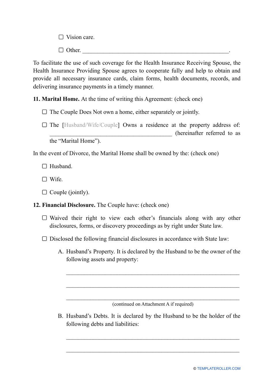 Prenuptial Agreement Template - Colorado, Page 5