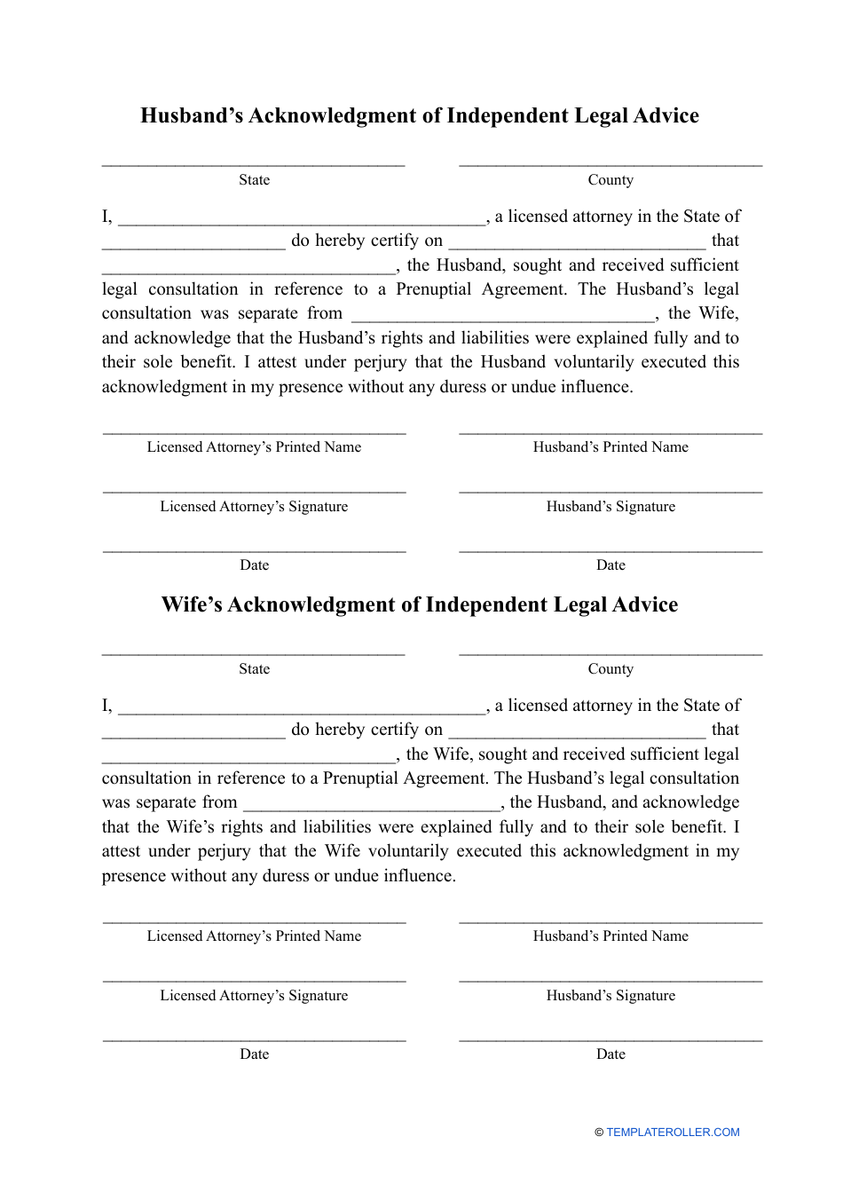 Prenuptial Agreement Template - North Carolina, Page 13