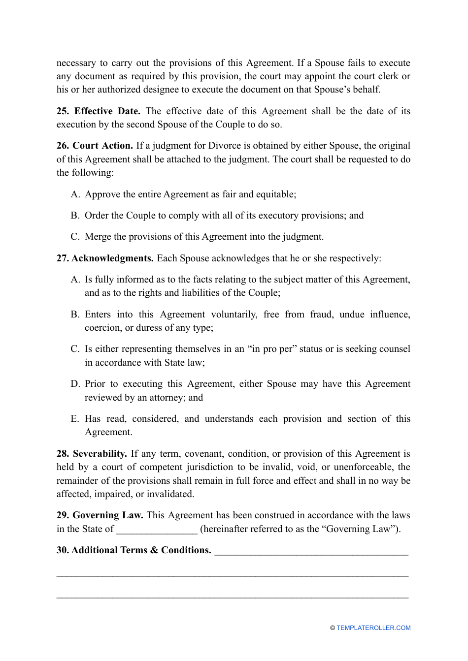 Prenuptial Agreement Template - Wyoming, Page 10