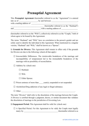 Document preview: Prenuptial Agreement Template