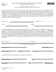 Document preview: Form ORP-2A Retirement Conversion Form - State University System Optional Retirement Program (Susorp) - Florida