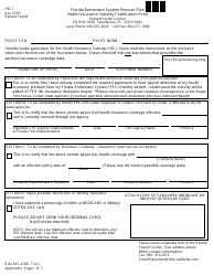 Form HIS-1 Health Insurance Subsidy Certification Form - Florida