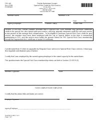 Document preview: Form FRS-401 Special Risk Credit for Past Service - Florida