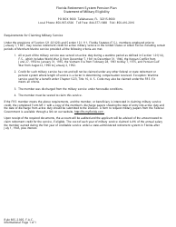Form MF-1 Statement of Military Eligibility - Florida, Page 2