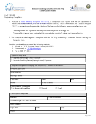 Indoor Smoking Act (Rsa 155:64-77) Complaint Form - New Hampshire
