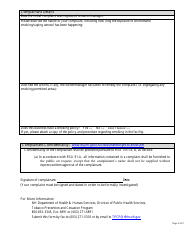 Indoor Smoking Act (Rsa 155:64-77) Complaint Form - New Hampshire, Page 2